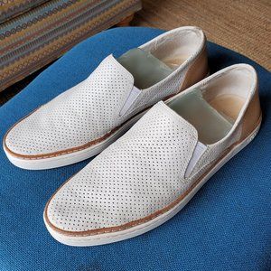UGG White Leather Adley Perf Slip On Sneaker 9